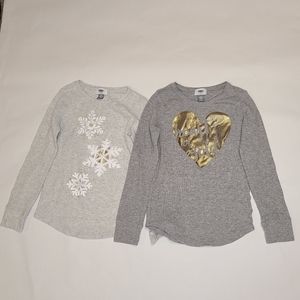 3/$15 2 Old Navy girl thermal long sleeve sz L